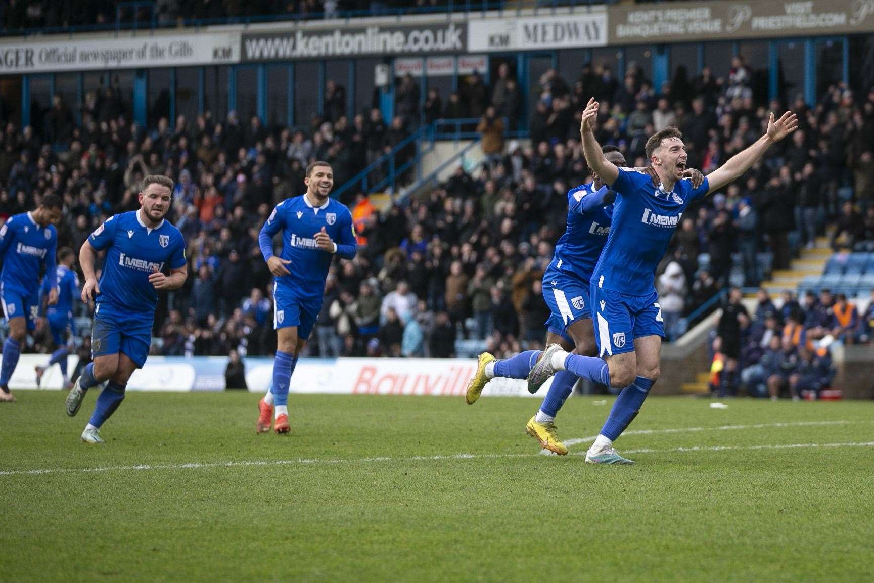 Conor Masterson scored Gillingham's second goal against Tranmere on Saturday