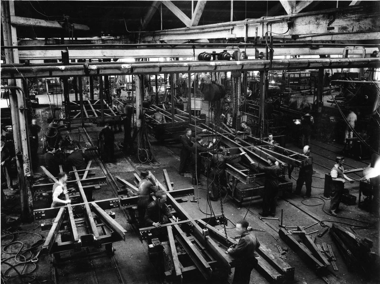 The railway works in 1949. Picture: Steve Salter