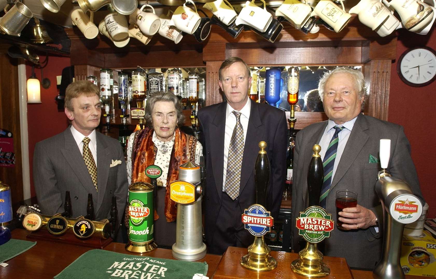 Countess Mountbatten with Ian Cook, Tony Palmer and Robert Neame