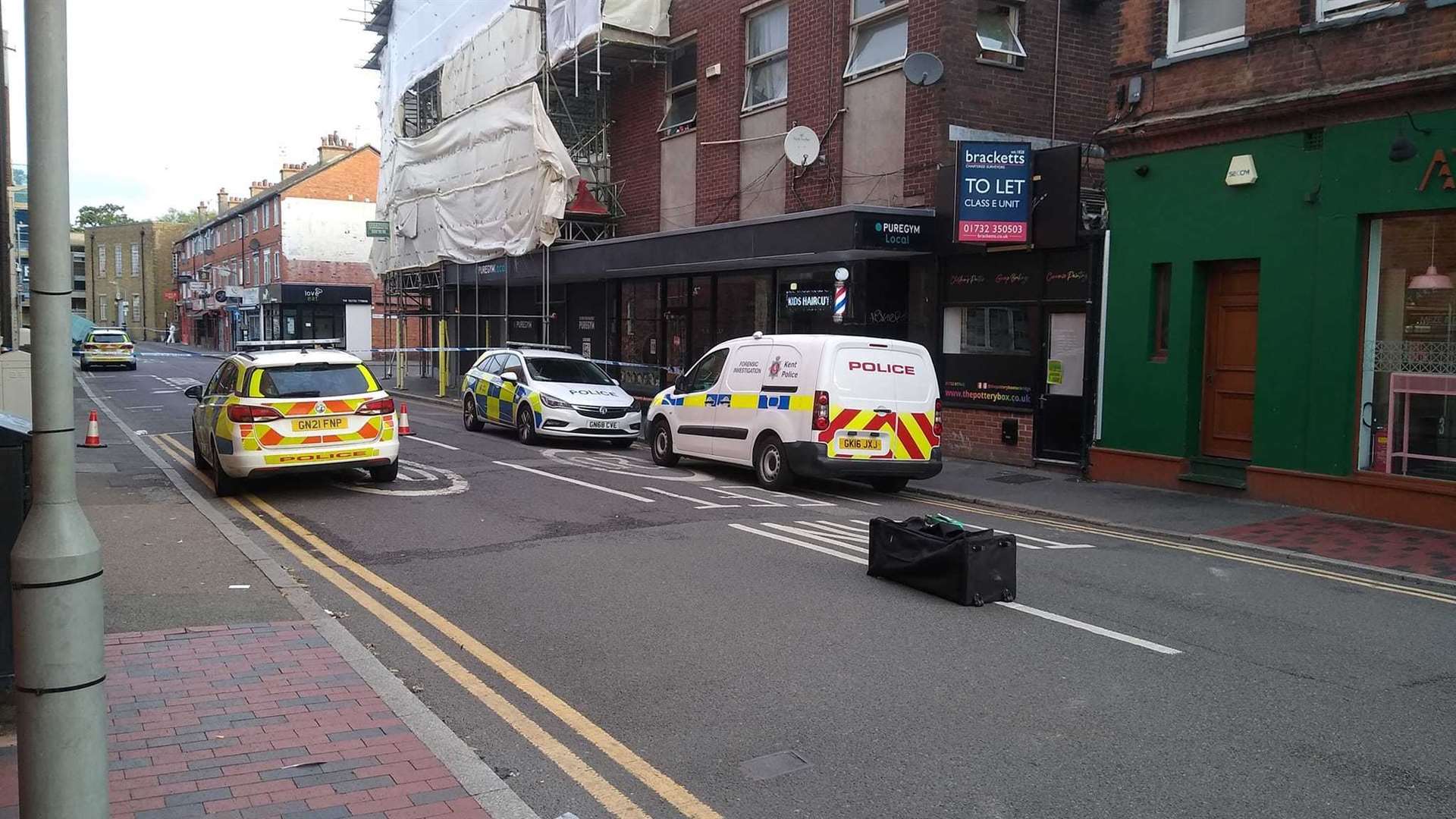 Police along Avebury Avenue yesterday. Picture: Mark Hood and Paul Stepto, KCC councillors