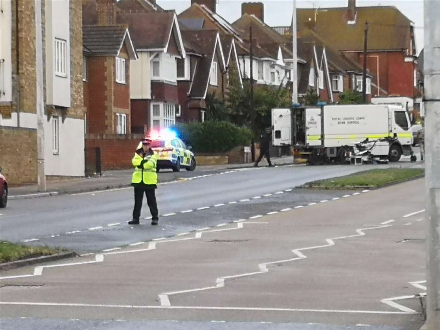 The bomb disposal squad outside the address on Canterbury Road in Westgate