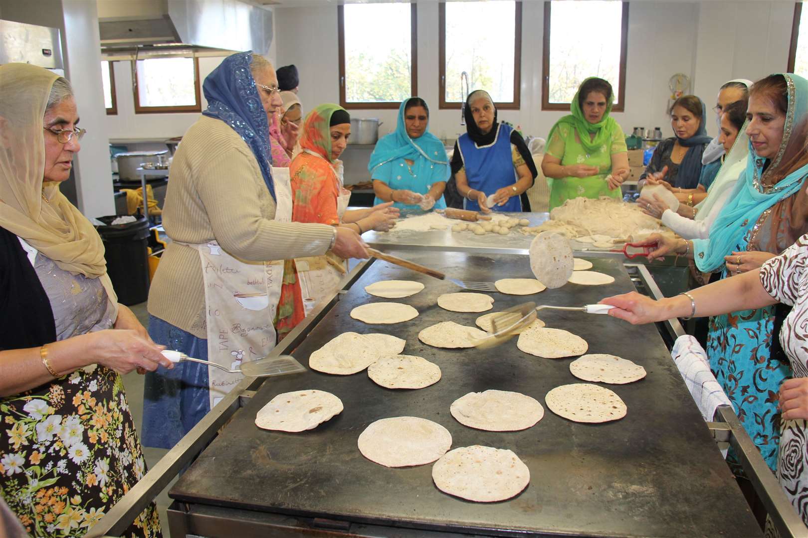 Meals being prepared in the Gravesend Gurdwara kitchen. Photo: Jagdev Singh Virdee (43021849)