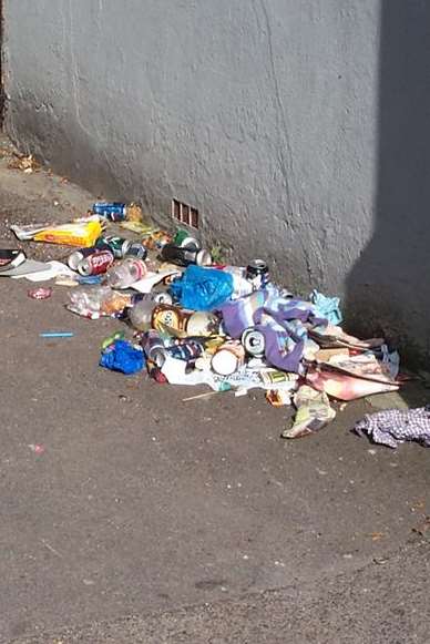 An example of litter dumped at Maison Dieu Road.