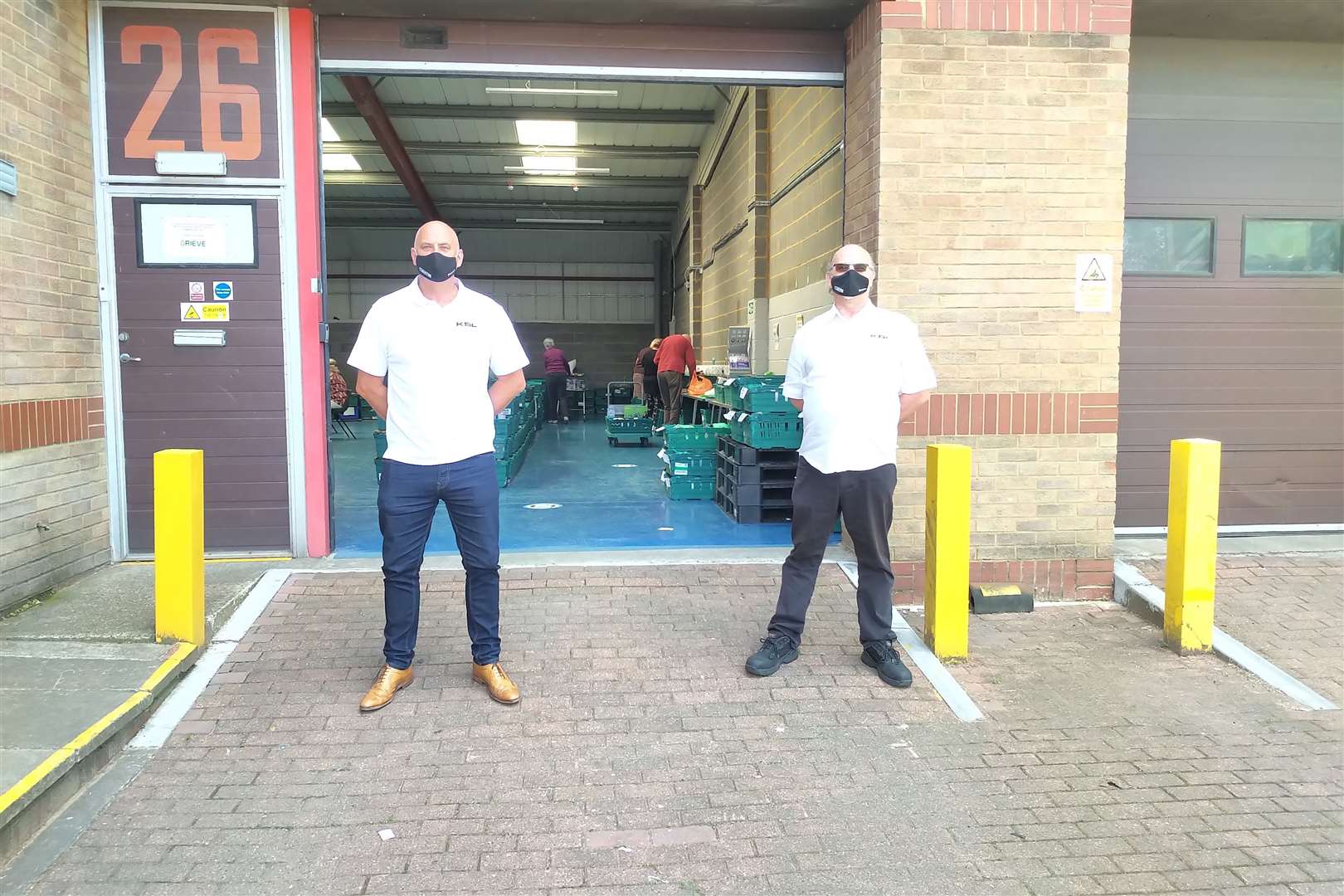 Steve Kinlock and Kevin Gregory of KSL at the new Medway Foodbank depot