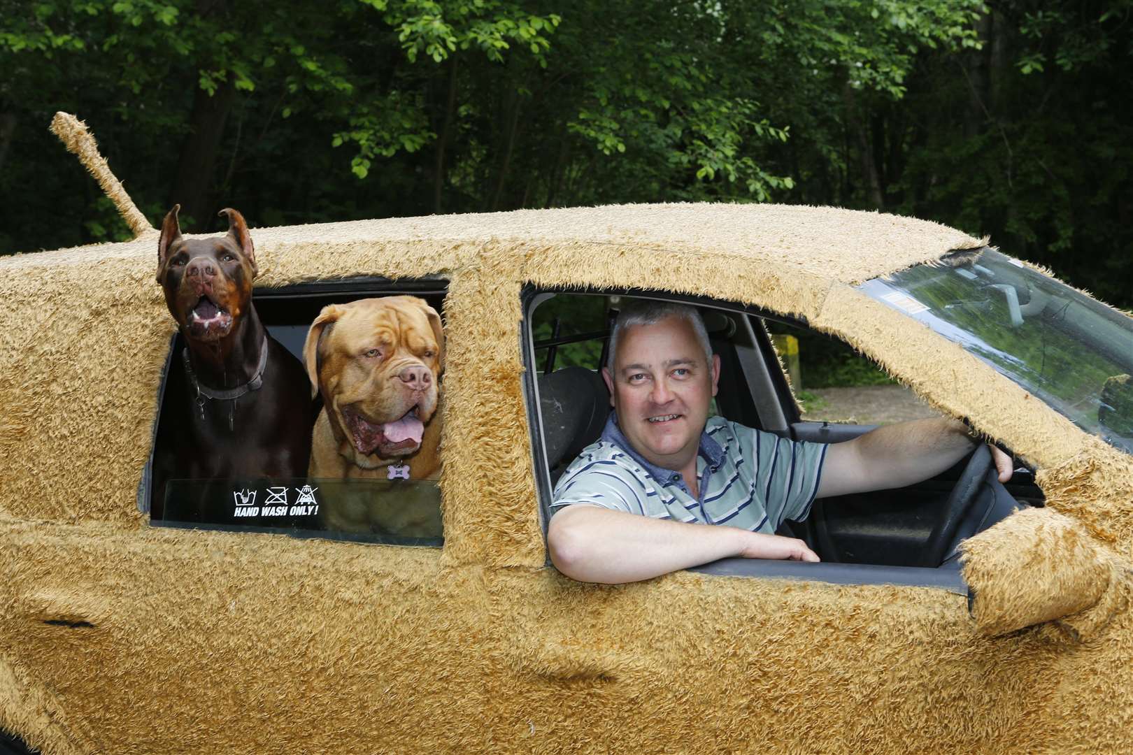 Justin Scrutton with his dogs Lola and Cenzo. Picture: Andy Jones