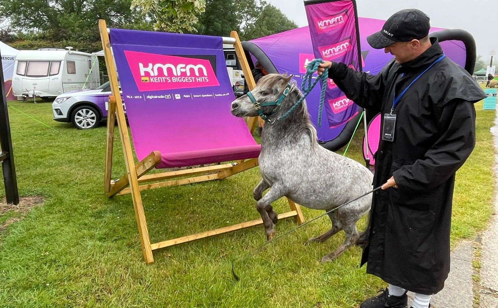 One of the early visitors to the kmfm stand at the Showground this morning