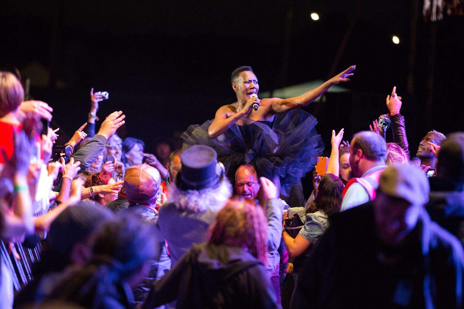 Grace Jones performs on the main stage