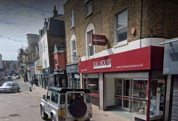 The car crashed into the shopfront in Queen Street, Ramsgate. Picture: Google Maps