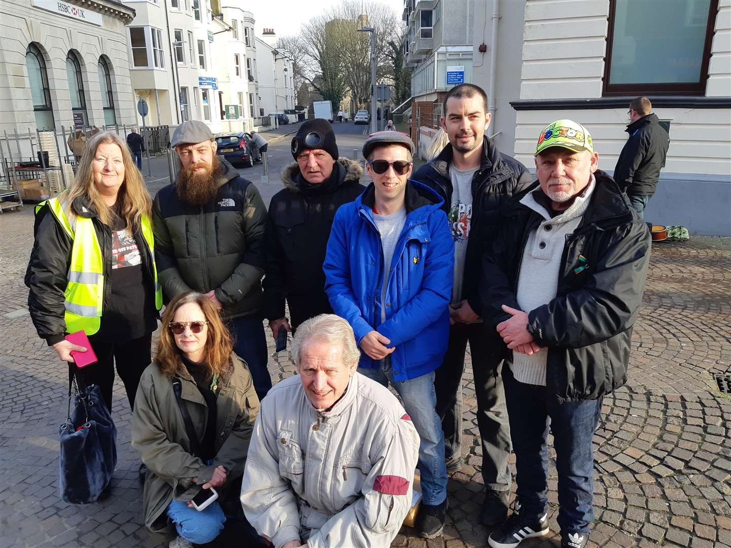 Members of South East Coastal Defence leafletting in Folkestone