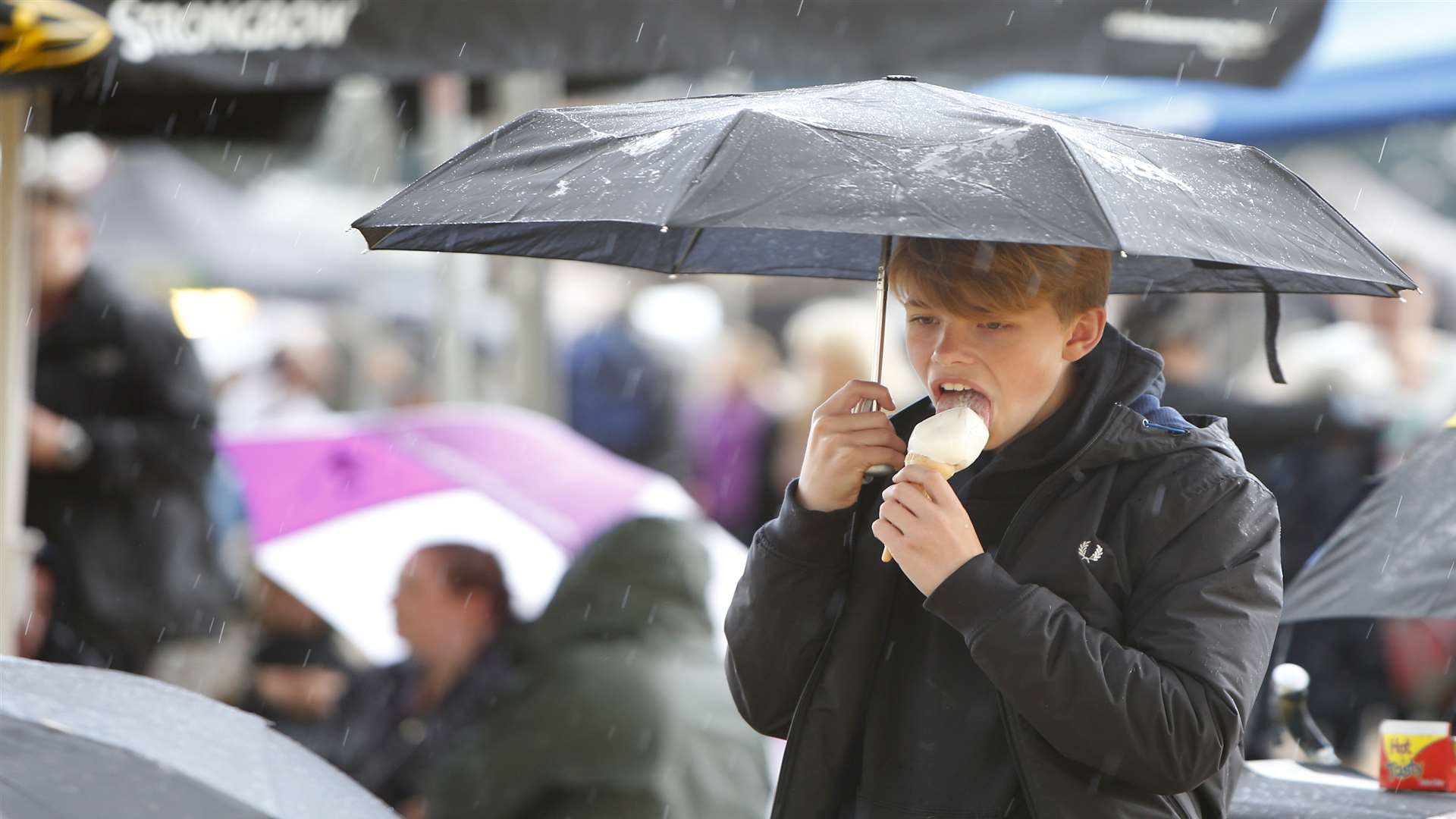 Heavy rain cast a pall on proceedings for some visitors to the Big Day Out festival in Maidstone