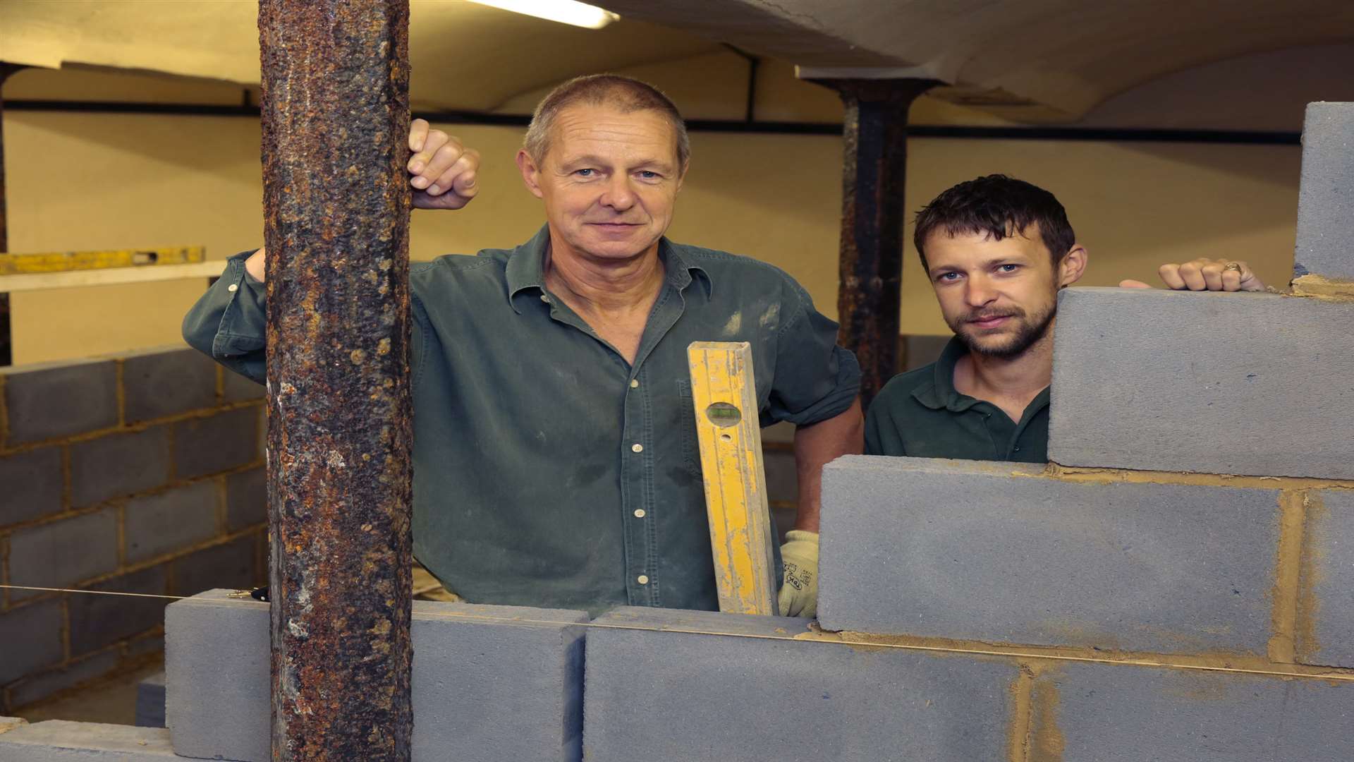 Duncan Spencer and son David Spencer finish off work on The Cellars Alehouse