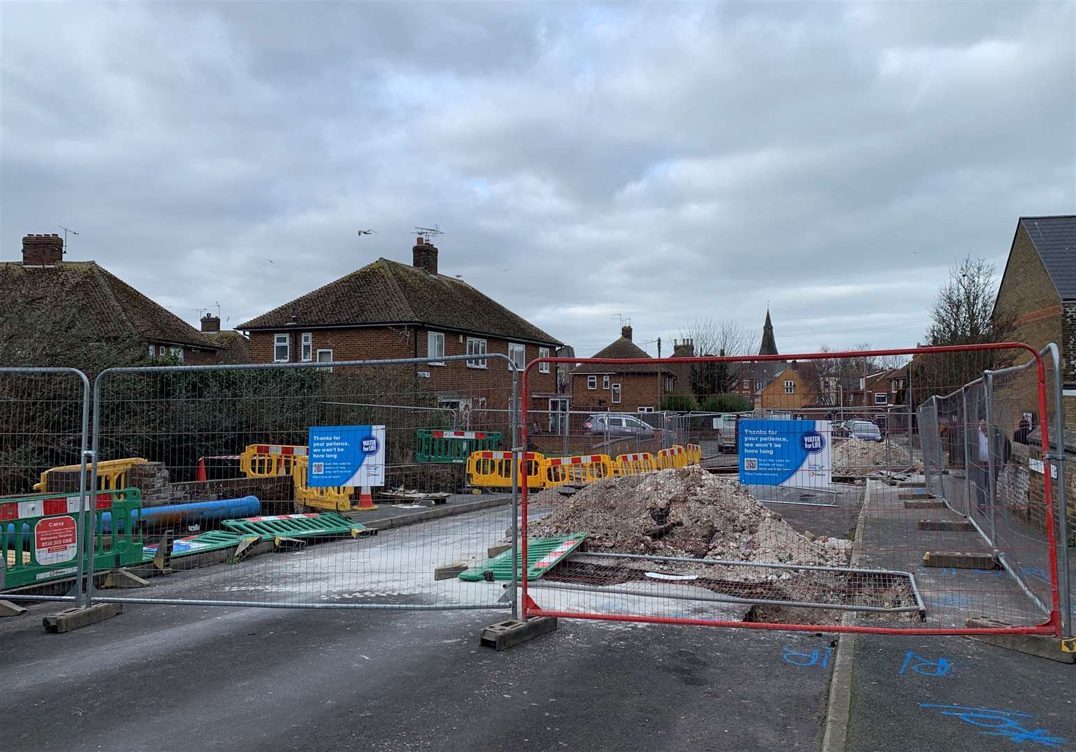 A large section of the road in Margate has been cordoned off