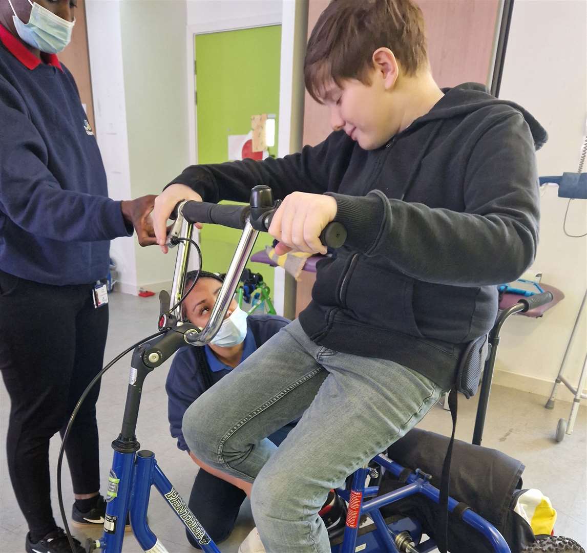 A stroke left Stephen Gaskin with palsy and he has since had to learn how to walk again. Photo: Katie Gaskin