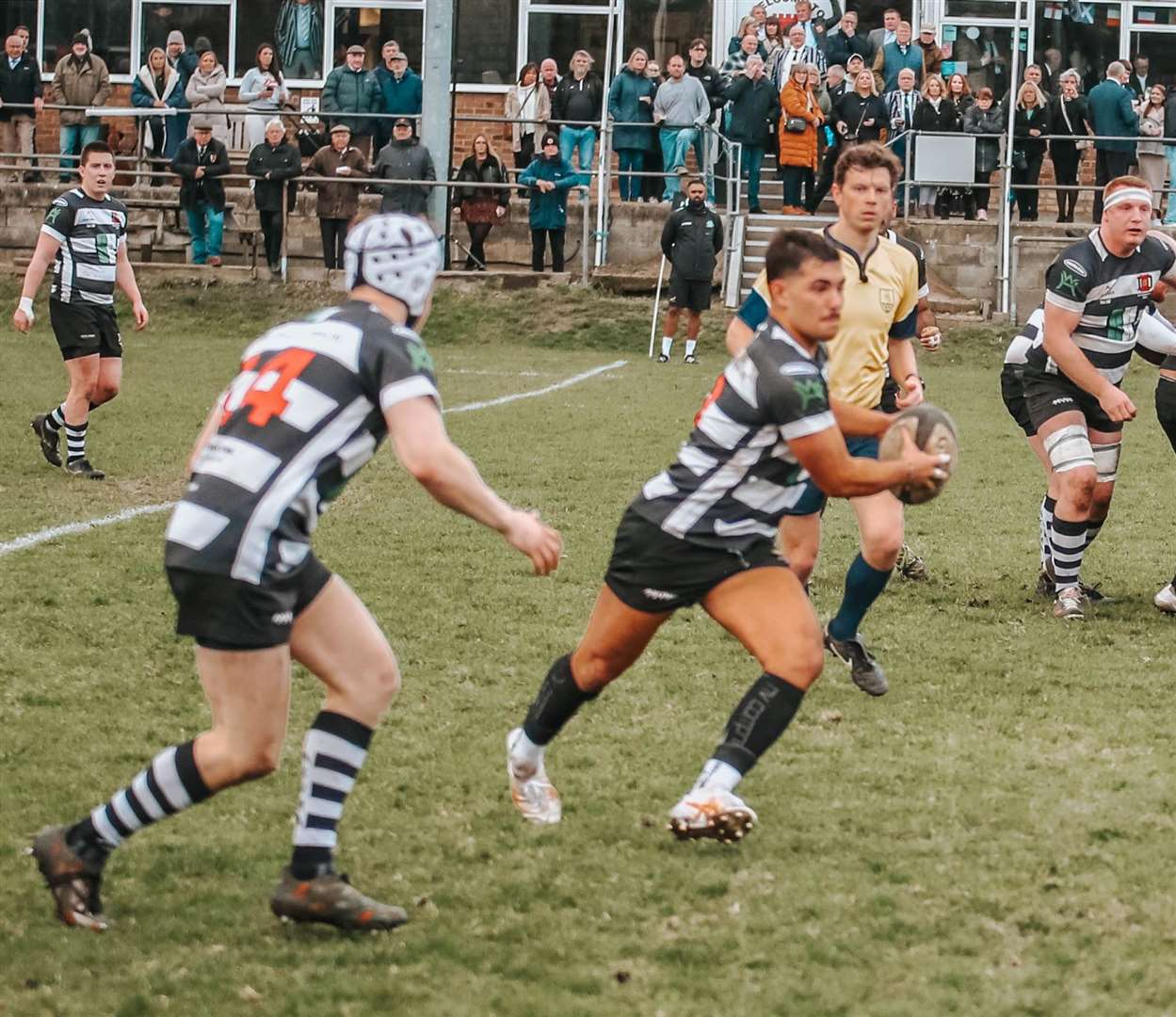 Player-of-the-match Ben Kite in possession for Gravesend against Old Colfeians. Picture: jp_photographeruk