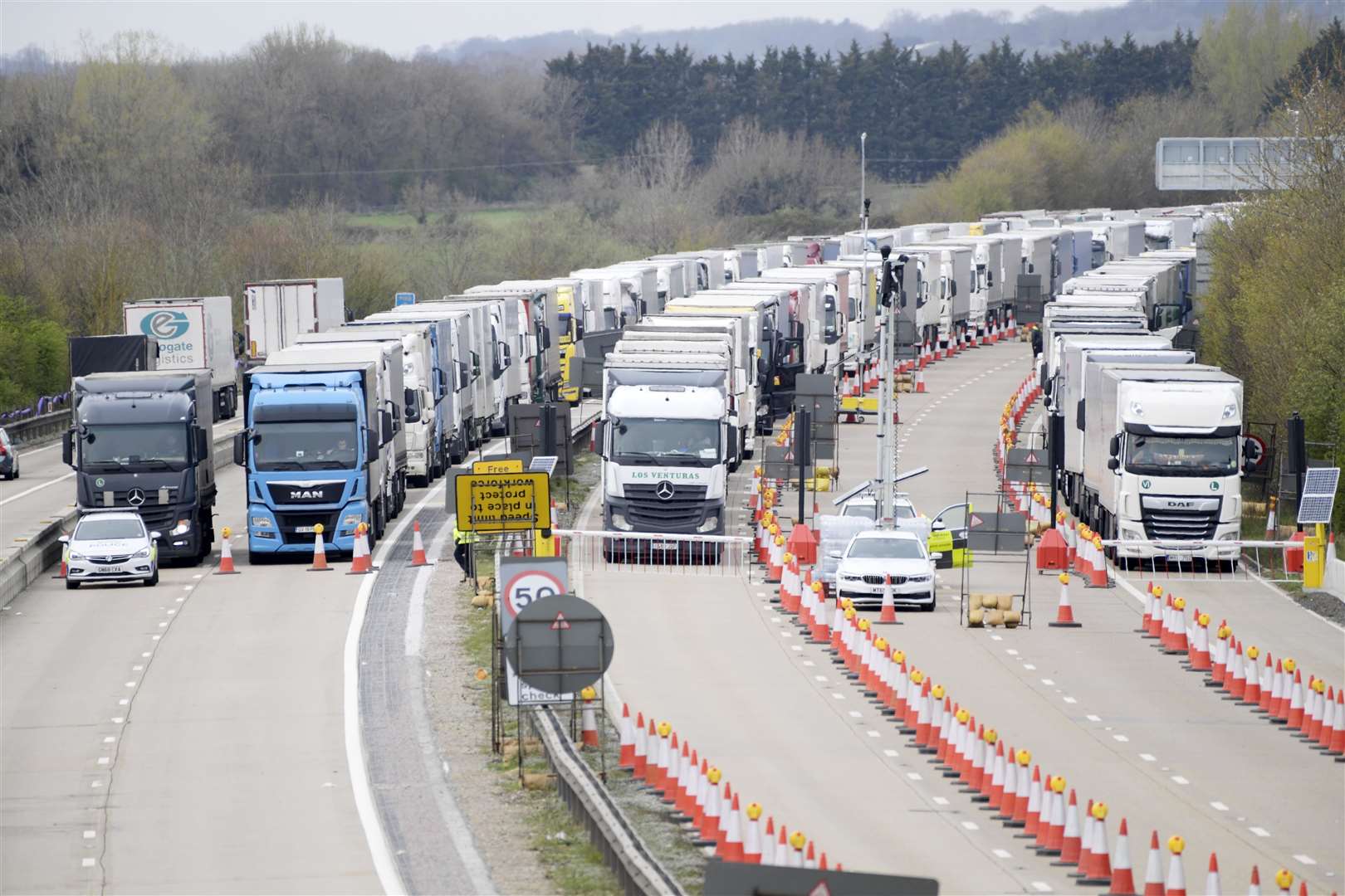 Operation Brock on the M20 at Ashford. Picture: Barry Goodwin