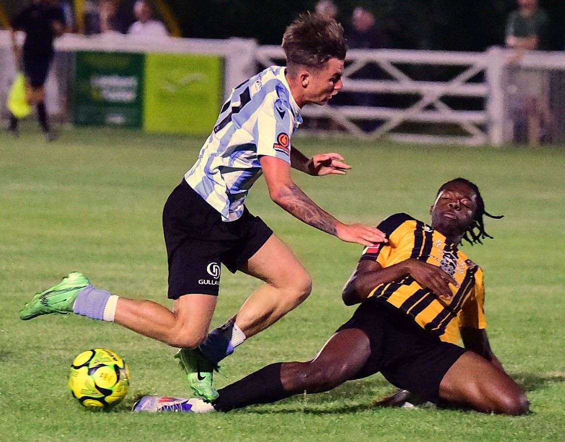 Match action between Folkestone and Maidstone United. Picture: Steve Terrell