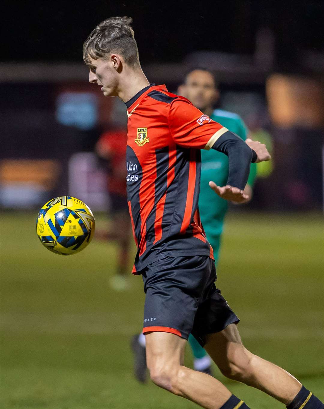 Mitchell May had Sittingbourne’s best chance against Chichester on Saturday. Picture: Ian Scammell