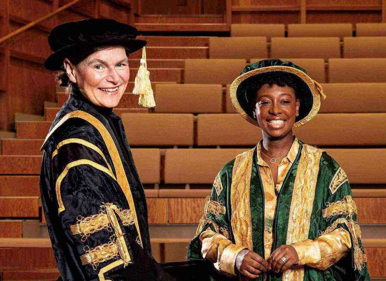 University of Kent vice-chancellor Professor Karen Cox (left) with incoming chancellor YolanDa Brown (right). Picture: Louise Haywood-Schiefer