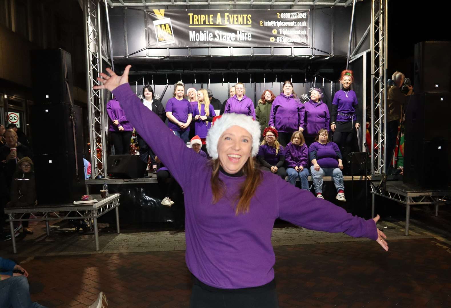 Becki Breiner and her song-signing choir performing at Sittingbourne