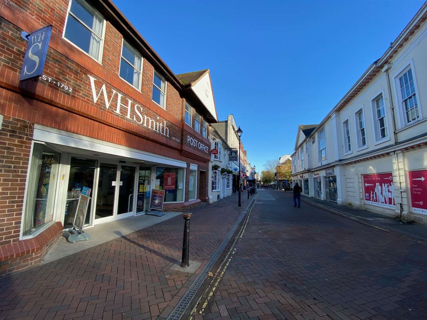 Ashford town centre on the first day of the new lockdown restrictions last Thursday