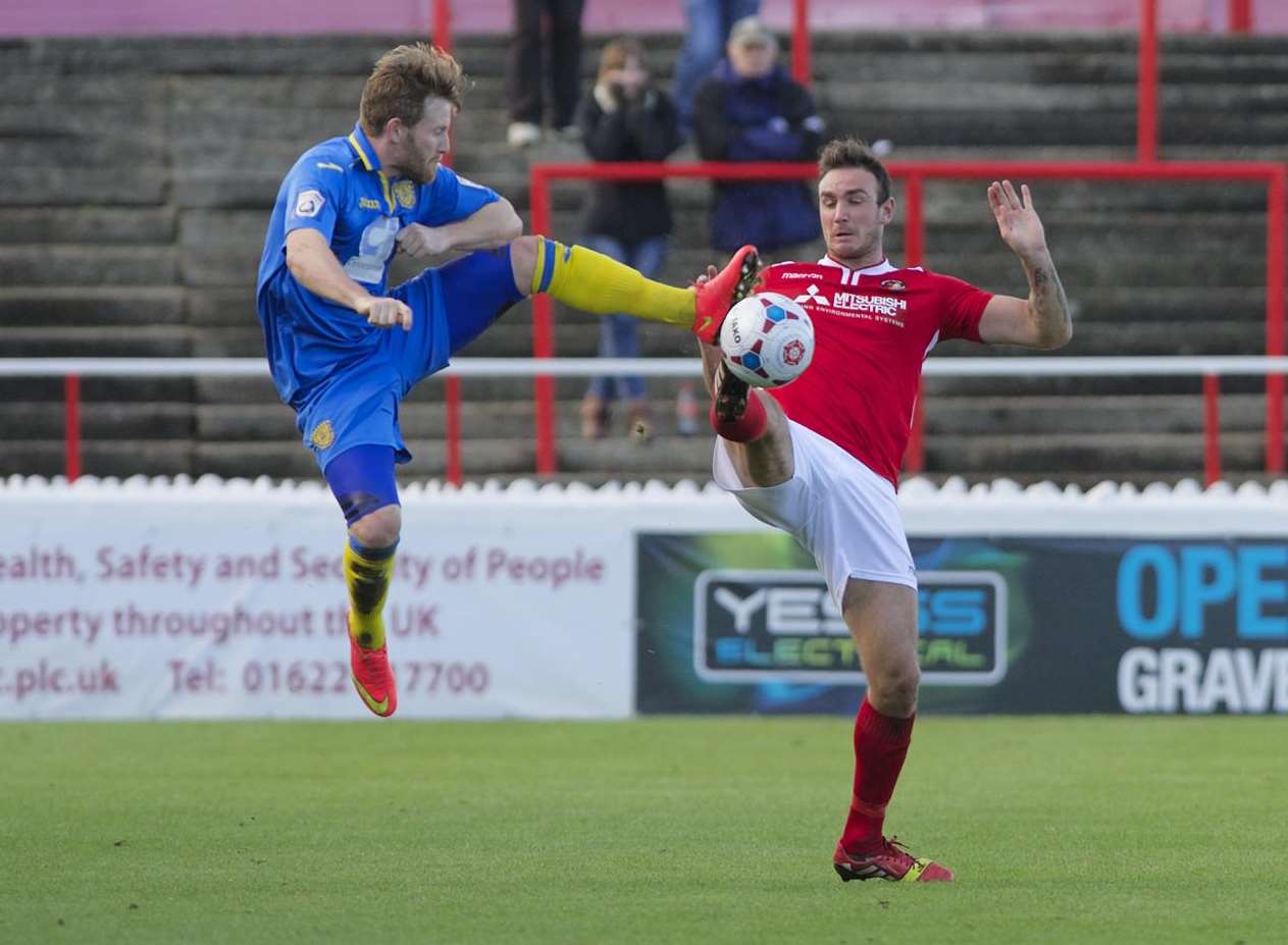 Matt Johnson challenges for a high ball Picture: Andy Payton