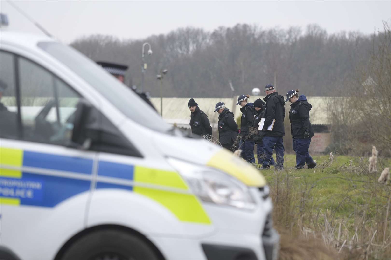 Police search ground at Bears Lane, Great Chart, Ashford Picture: Barry Goodwin