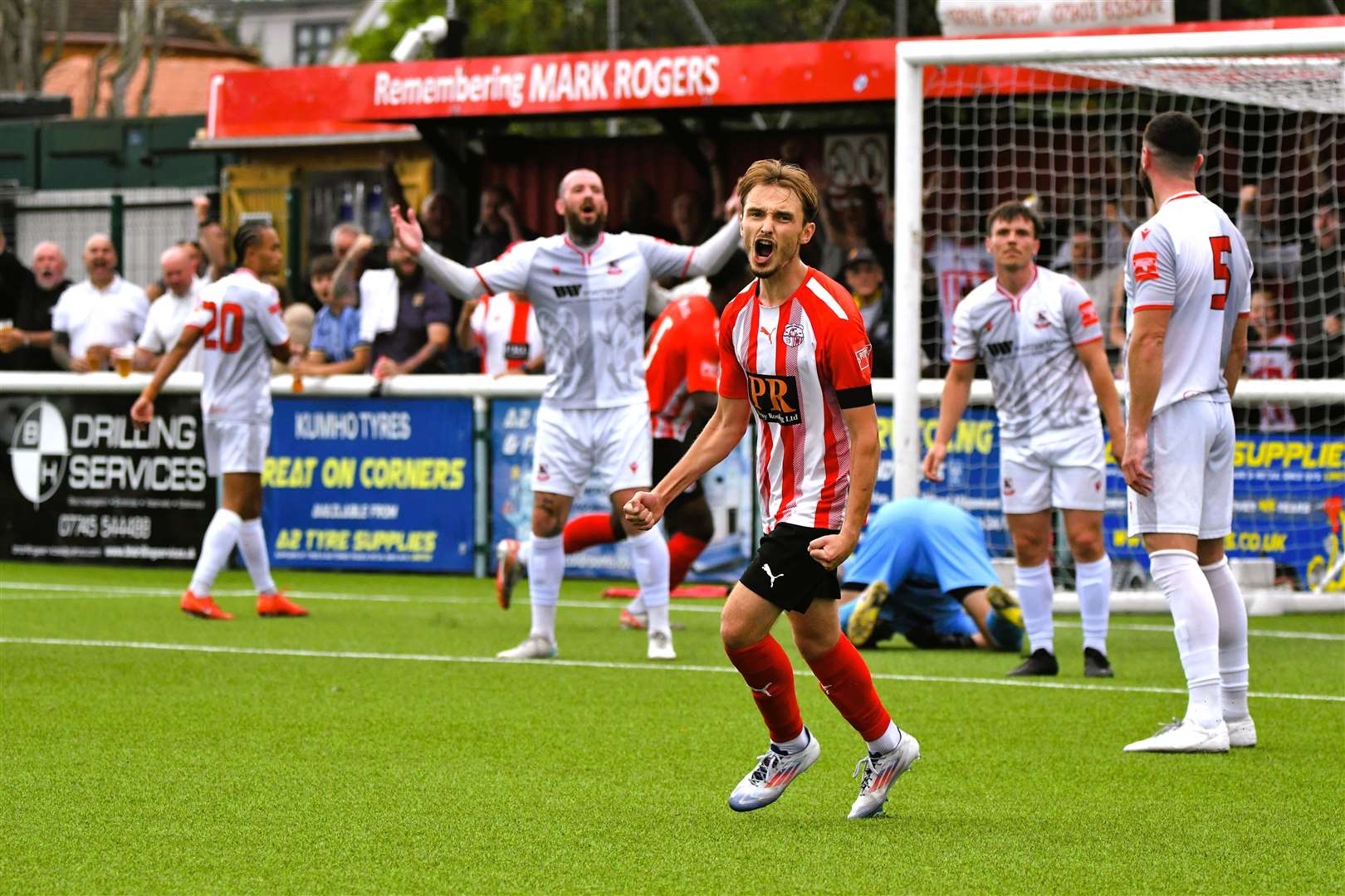 Jacob Lambert puts Sheppey 2-1 ahead in the second half against Ramsgate. Picture: Marc Richards