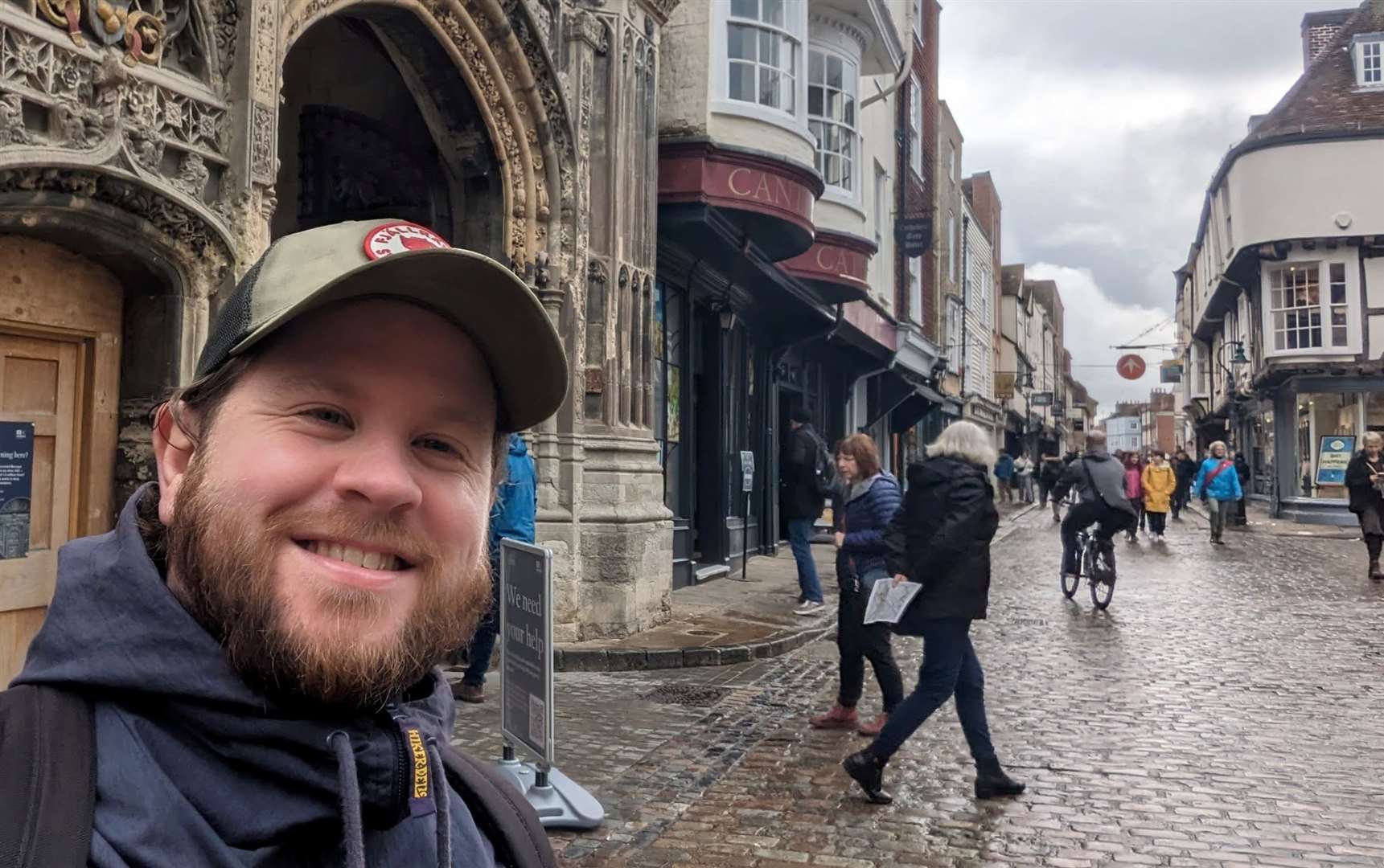 Reporter Rhys Griffiths sets out from Canterbury Cathedral