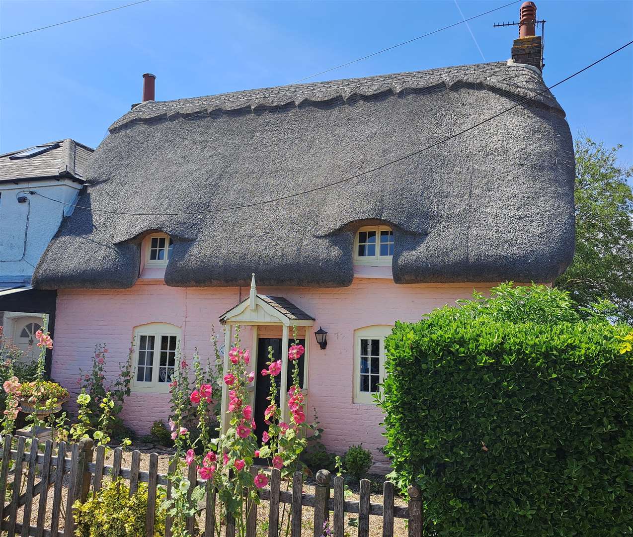 The distinctive Raspberry Cottage at Church Lane, Ripple, near Deal