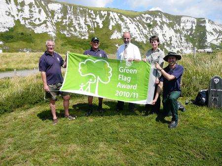 Green Flag at Samphire Hoe