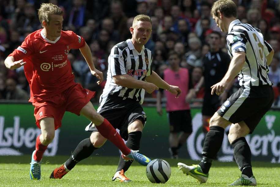 Josh Stanford in action for Tunbridge Wells at Wembley against Spennymoor Town in 2013 Picture: Barry Goodwin