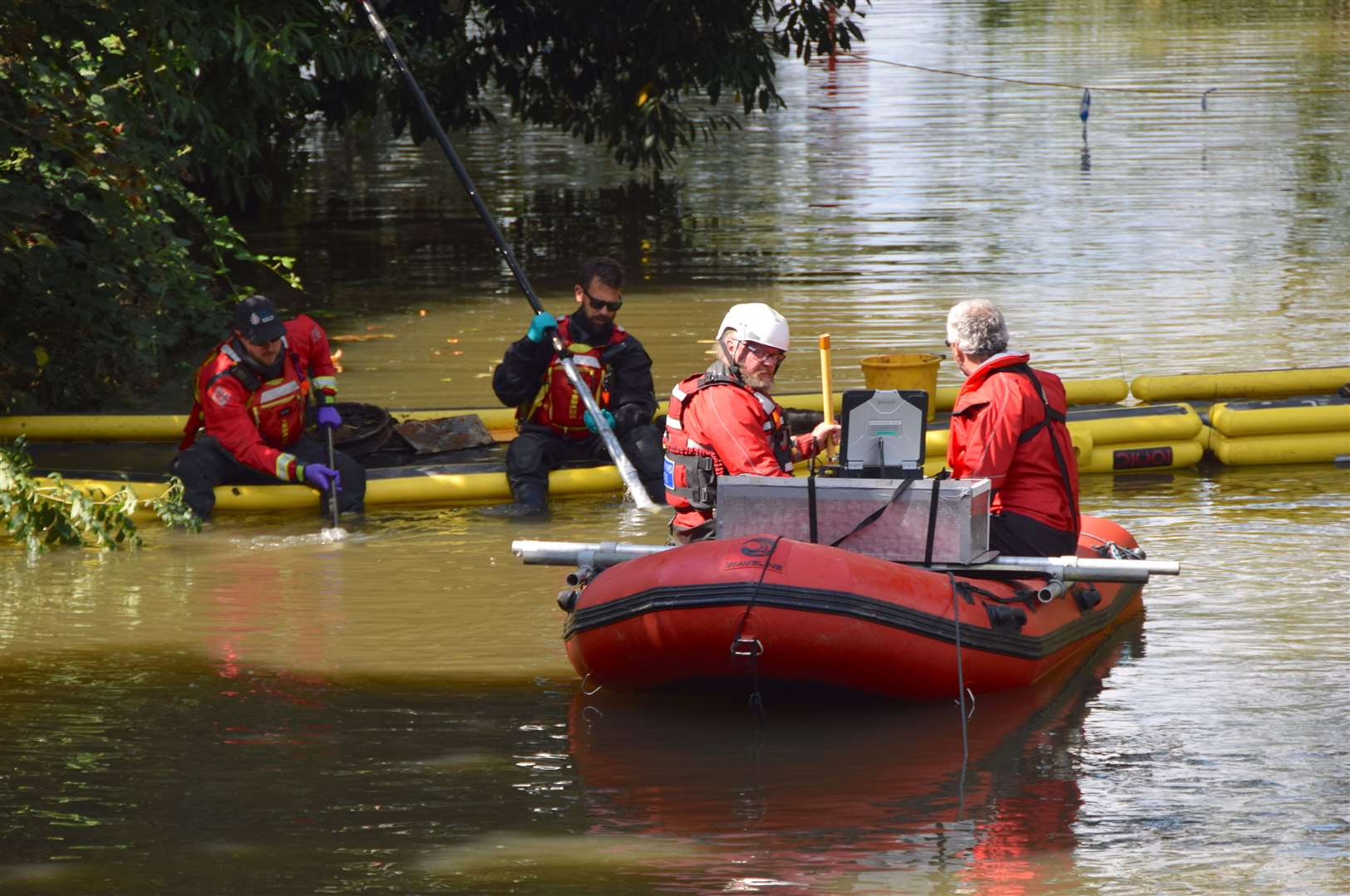 Search teams combed the river following the incident