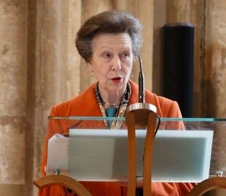 Princess Anne speaking at the centenary service for Benenden School, which she attended in the 1960s