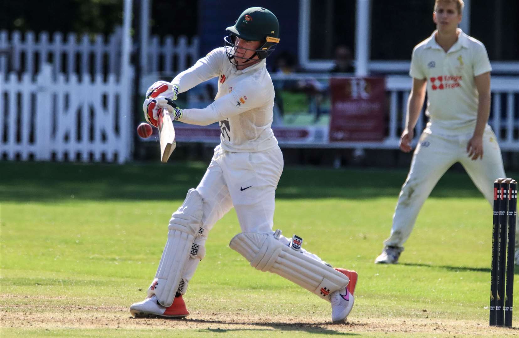 Bradley Goldsack cracks the winning runs at Holmesdale. Picture: Allen Hollands