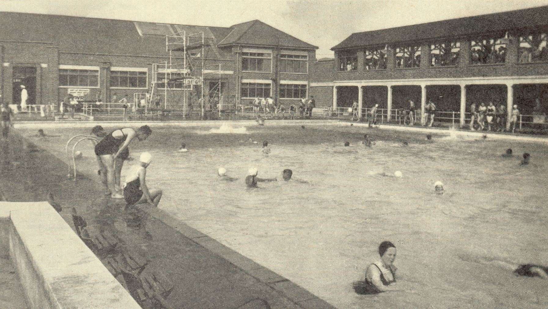 Swimmers enjoy the outdoor pool. Picture courtesy of Margaret Obray