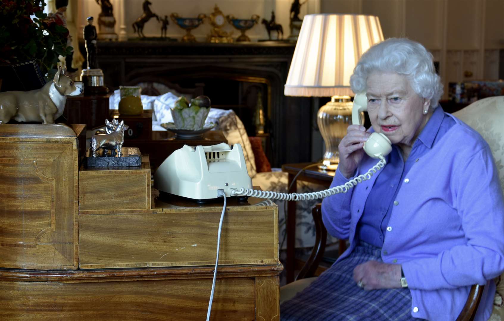 The Queen speaking to Prime Minister Boris Johnson from Windsor Castle in March (Buckingham Palace/PA)