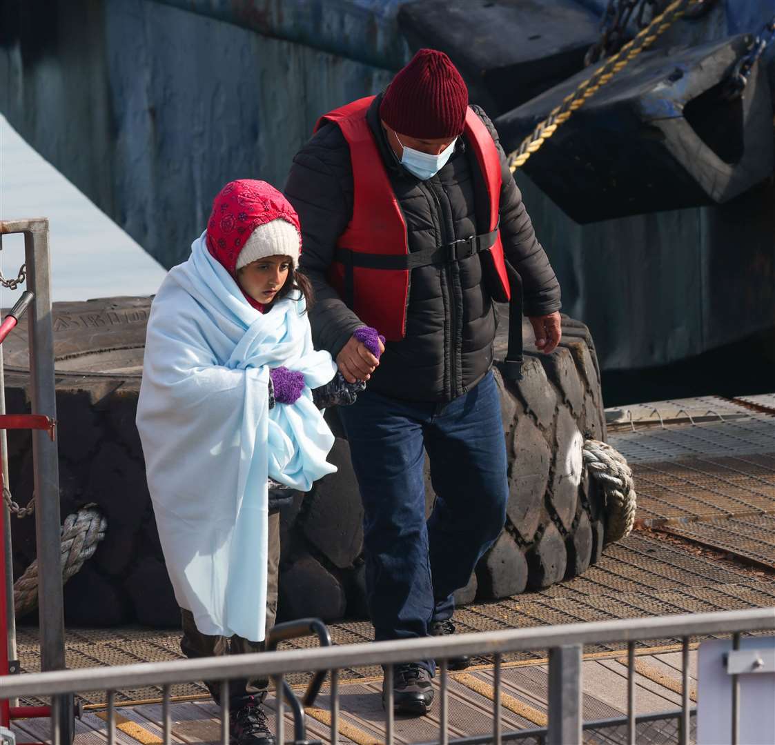 The Royal Navy dealing with asylum seekers after Boris Johnson handed over control of the asylum crisis to the navy Picture: UKNIP