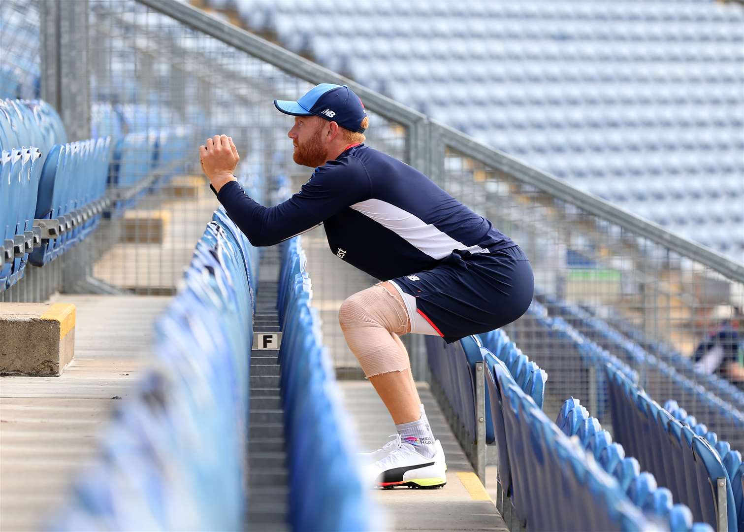 Tackle squats just like professional athletes, including England cricket star Jonny Bairstow, pictured carrying out squat exercises in the stands (Mark Kerton/PA)