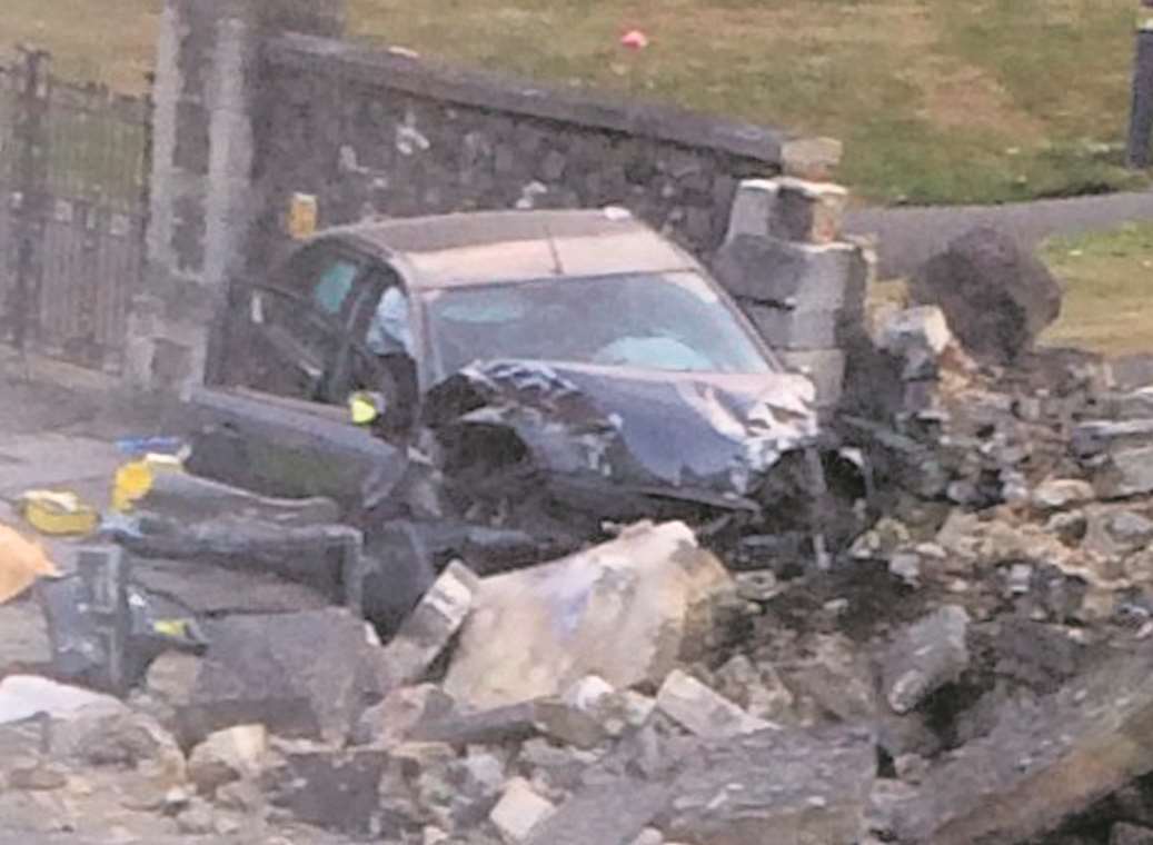 The aftermath of the crash in Maidstone Road, Rochester. Picture: Alex Thrith