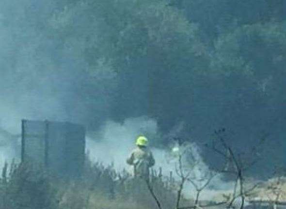 Firefighters at the scene in Borough Green. Picture: @andybdjuk