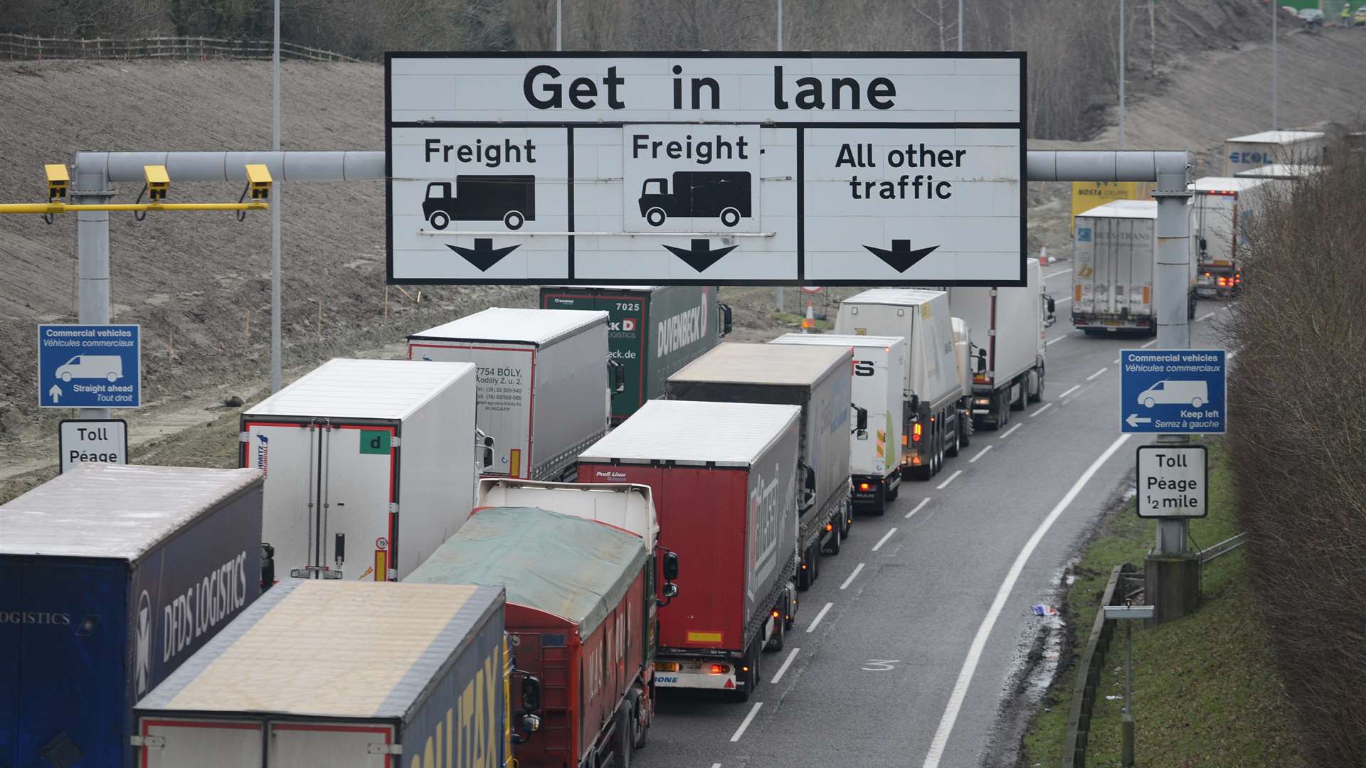 The traffic queue where the incident happened in December last year