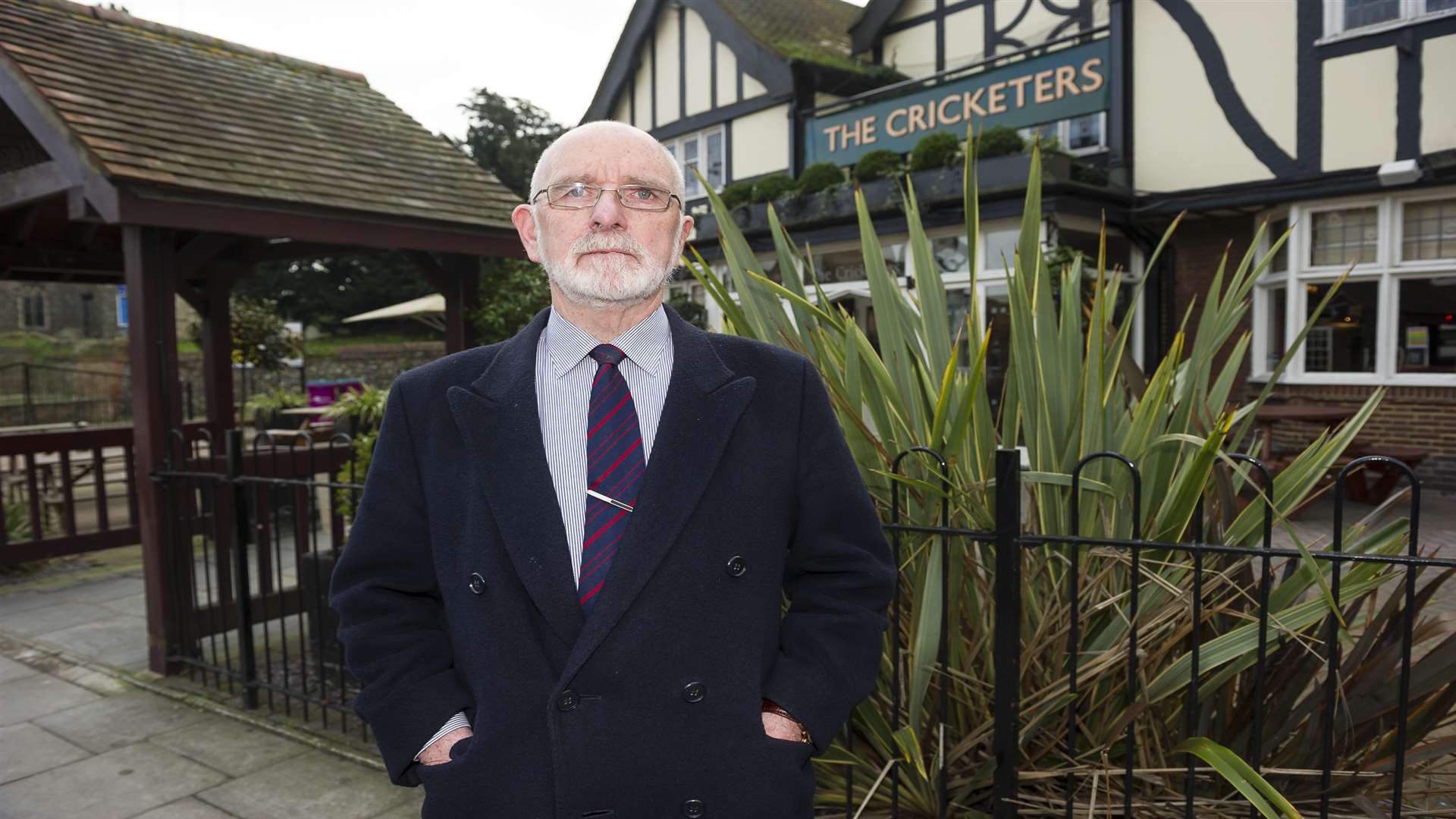 Stephen Devlin outside the pub