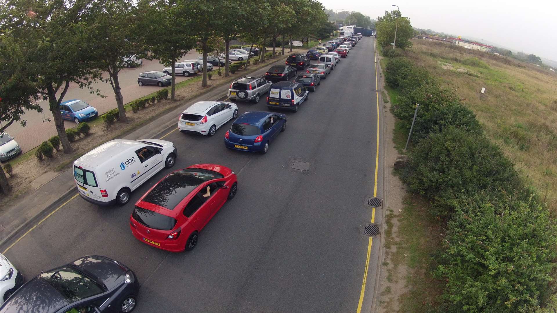 Traffic on the Medway City Estate. Picture: Simon Burchett