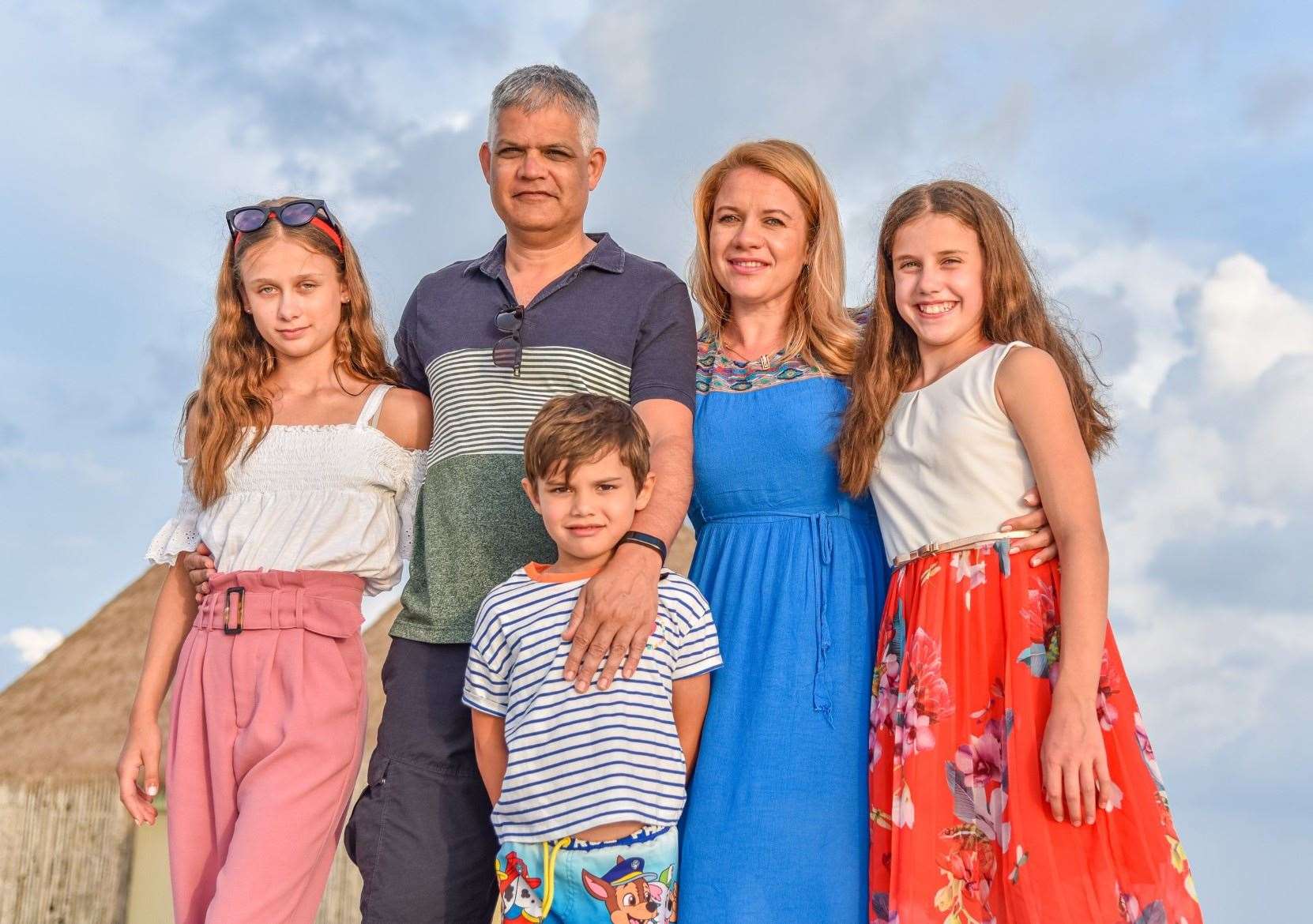 Sasha Ghosh with her family, who live in Smeeth near Ashford. Picture: Arin Ghosh