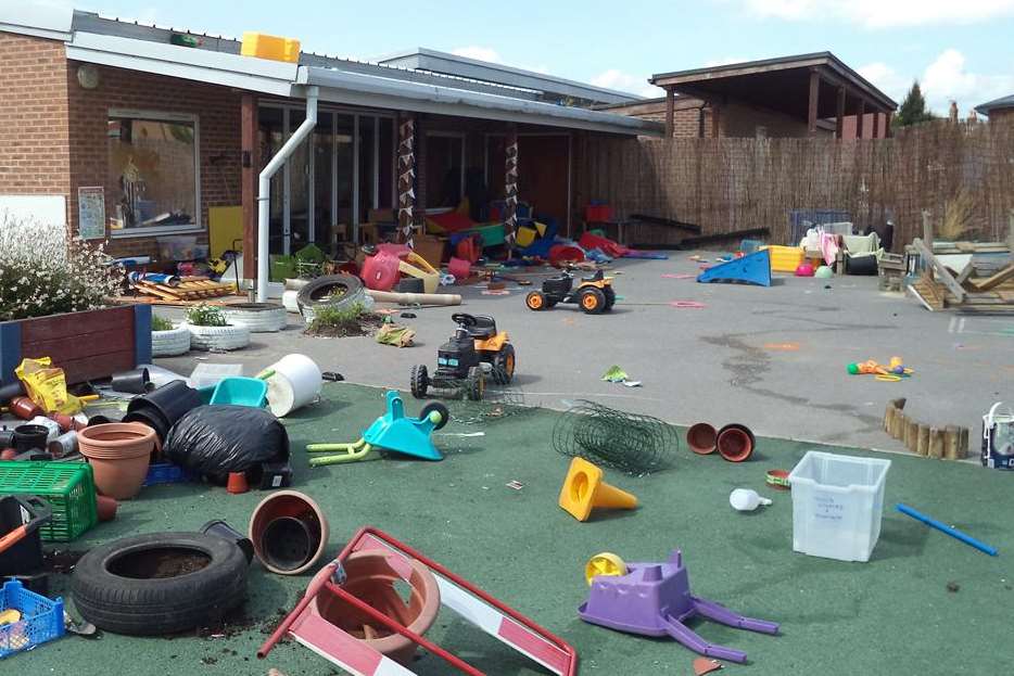 Last summer teenagers were responsible for trashing Herne Bay Infant School during the holidays