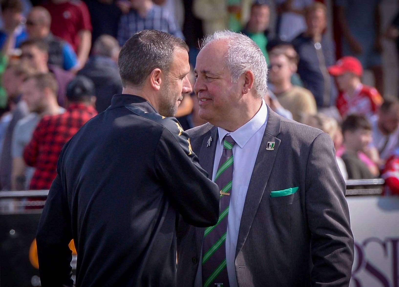 Cray Valley manager Steve McKimm, left. Picture: Stuart Watson