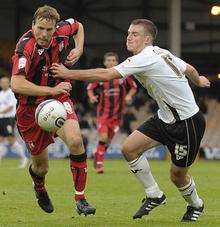 Mark Bentley in action against Port Vale