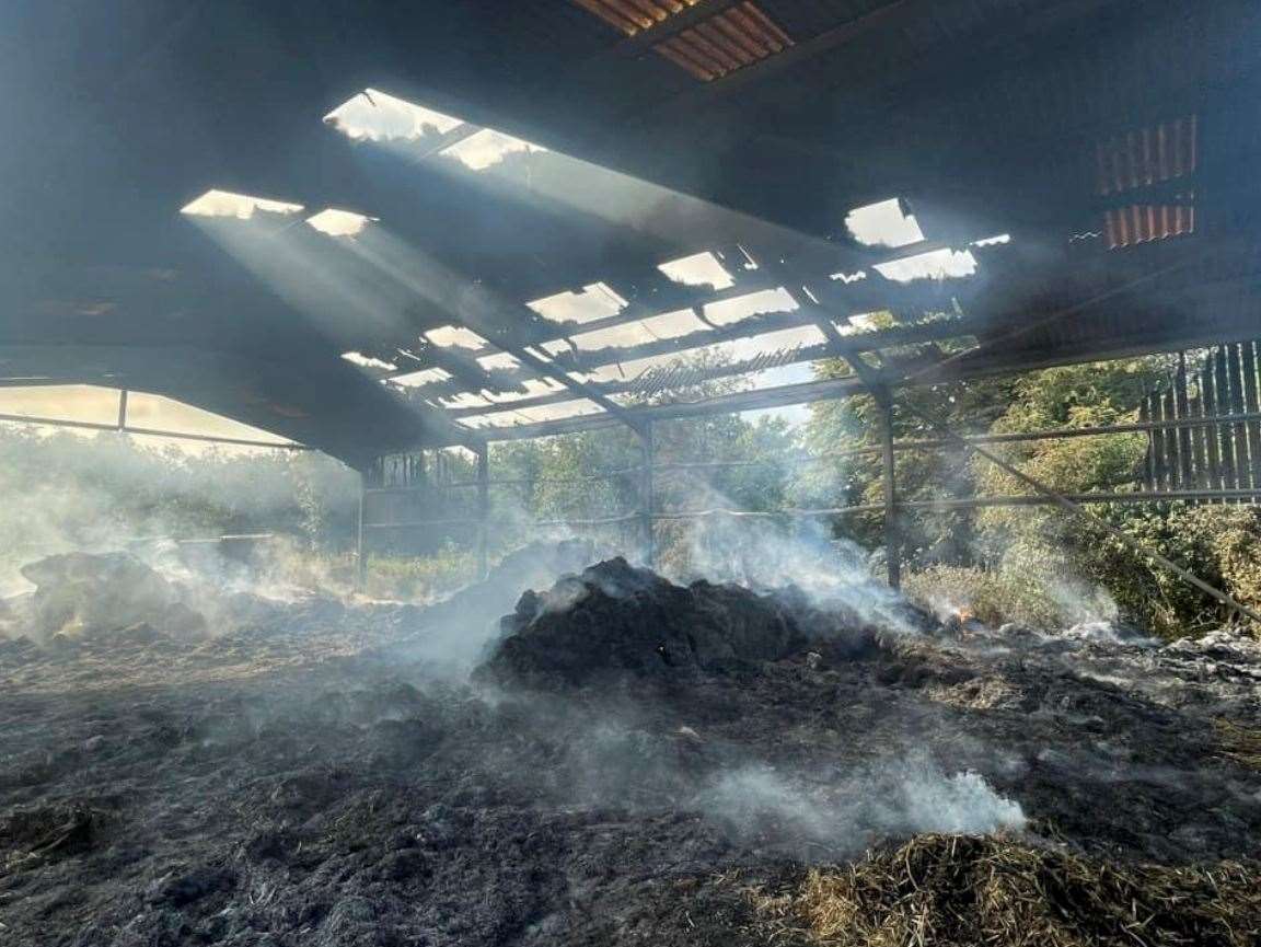 Landowner, Edward Barham, believes the barn fire was started deliberately. Picture: Edward Barham