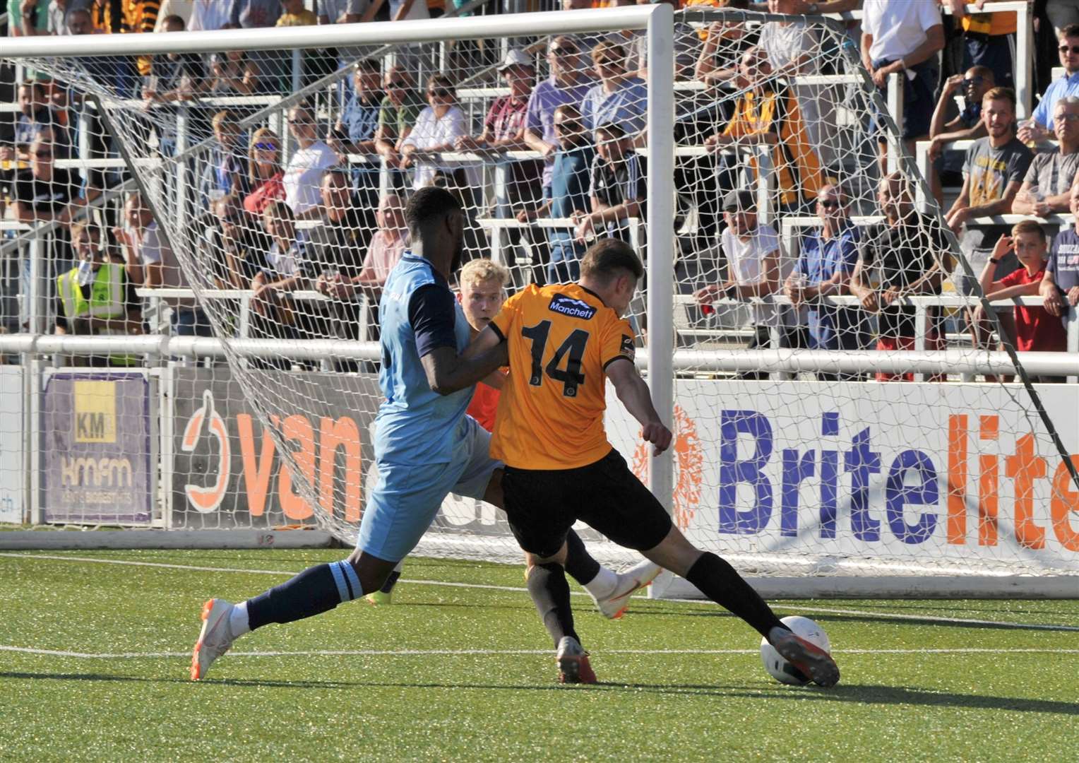 Jake Embery goes for goal in a cup game against Cheshunt last season Picture: Steve Terrell