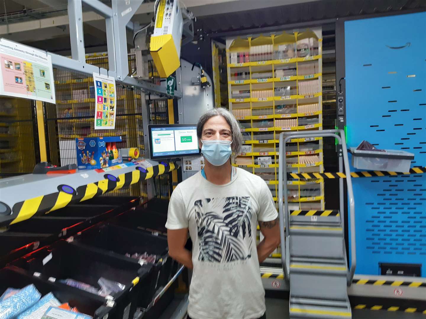 Gustavo Vernier, from Dartford, quit a career in the kitchen to work at Amazon's new warehouse. Photo: Sean Delaney